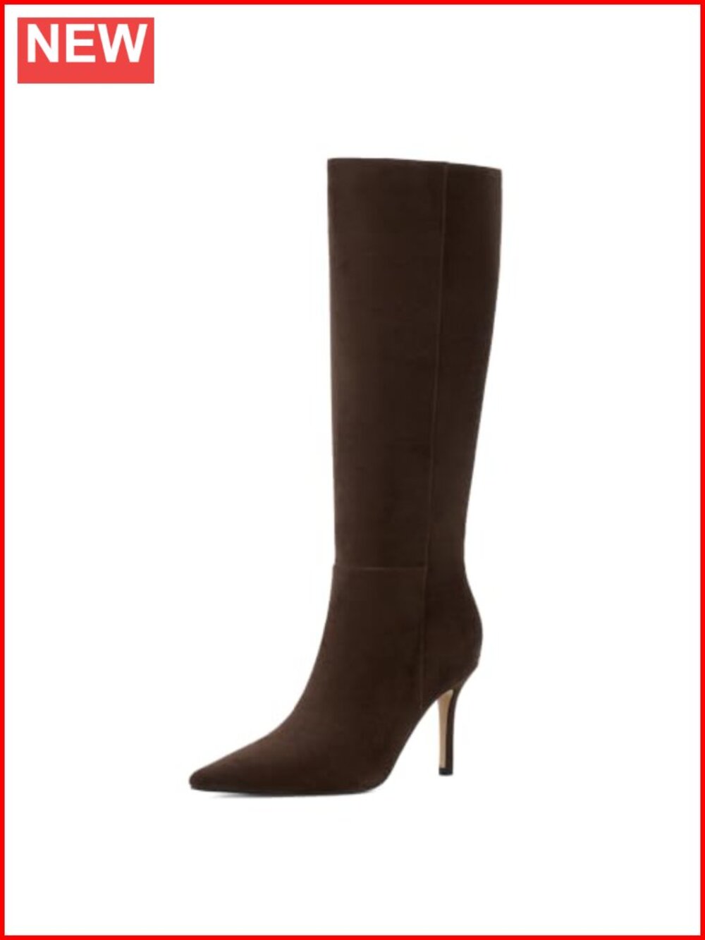 Womens Knee High Boots Stiletto Heel Pointed Toe Faux Suede Tall Boots Size